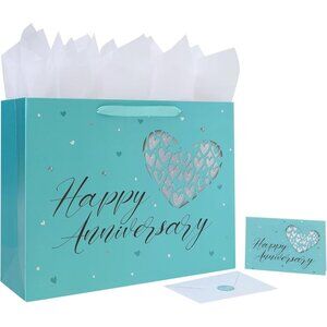 16.5” Extra Large Gift Bag Set with Handles, Greeting Card, Tissue Papers and St